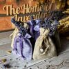 6 Made with Love Purple/Natural Hessian Gift Bags filled with Lavender